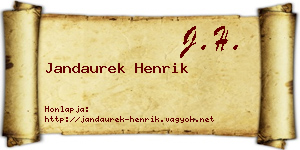 Jandaurek Henrik névjegykártya